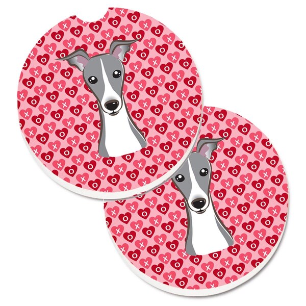 Carolines Treasures Italian Greyhound Hearts Cup Holder Car Coasters - Set of 2 BB5306CARC - main